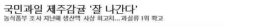 국민과일 제주감귤 '잘나간다'